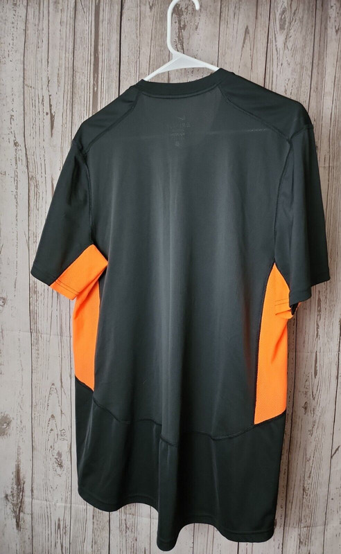 Nike Dri Fit Short Sleeve Gray w/Orange Accent POP- Size Large Nike mini Swoosh! gallery