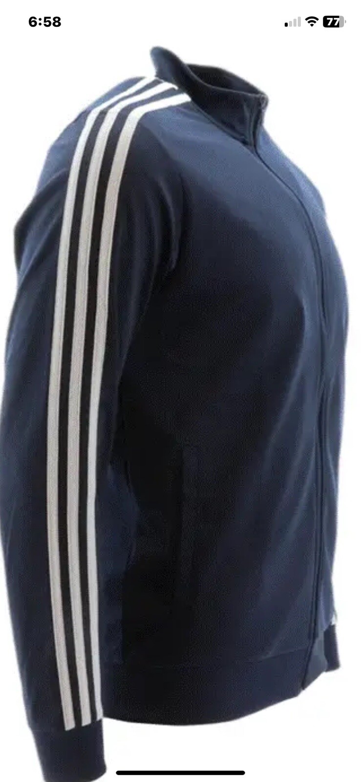 NWT MEN'S ADIDAS H46100 3- STRIPE TRACK NAVY/WHITE FULL ZIPPER JACKET 4XL gallery