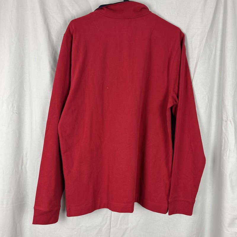 Saddlebred Men’s Long Sleeve Pullover Shirt Red Medium Half Zip M NEW gallery