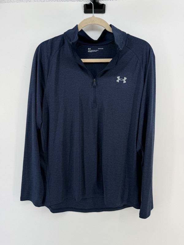 Under Armour Tech Men’s Large 1/2 Zip Long Sleeve Shirt Blue 1328495 gallery