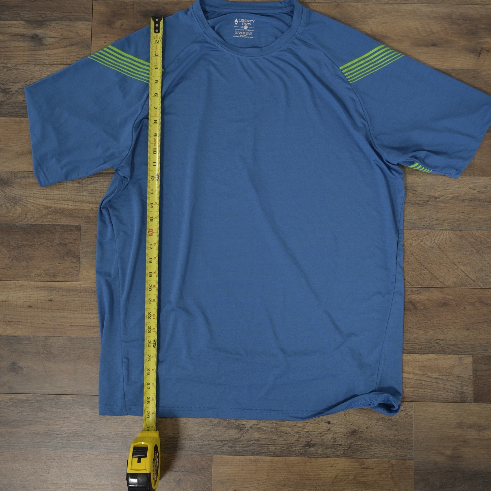 Liberty Pro Men’s XL Bright Blue & Green Short Sleeve Jersey Knit Athletic Tee gallery