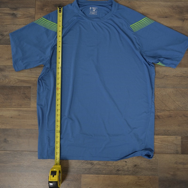Liberty Pro Men’s XL Bright Blue & Green Short Sleeve Jersey Knit Athletic Tee gallery