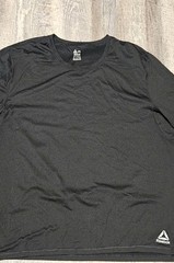 Reebok Men”s Black Long Sleeve Compression Shirt Size 2XL Poly Blend Spandex
