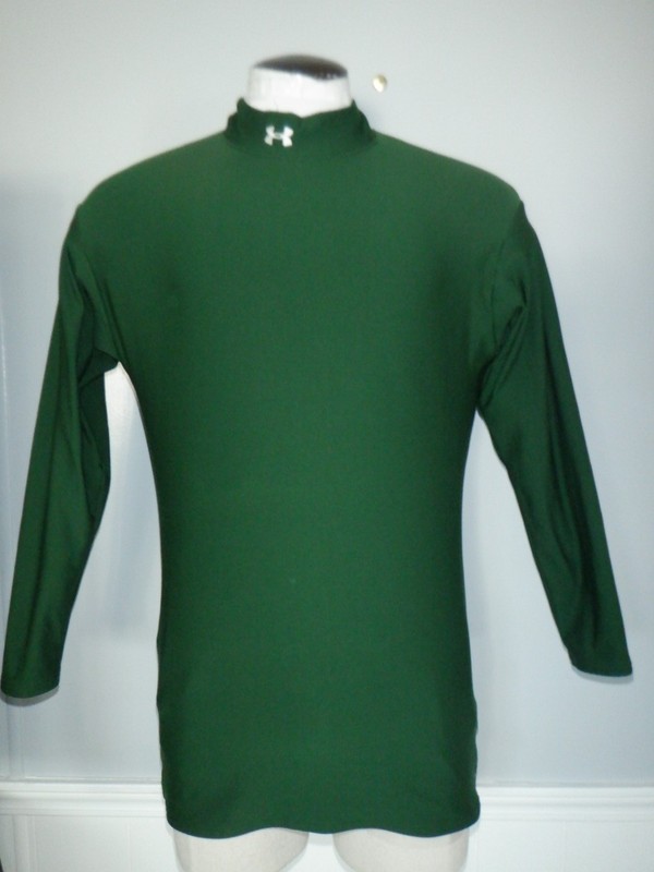 Men's UA UNDER ARMOUR Sz XXL Green COMPRESSION Mock Neck Turtleneck Shirt gallery