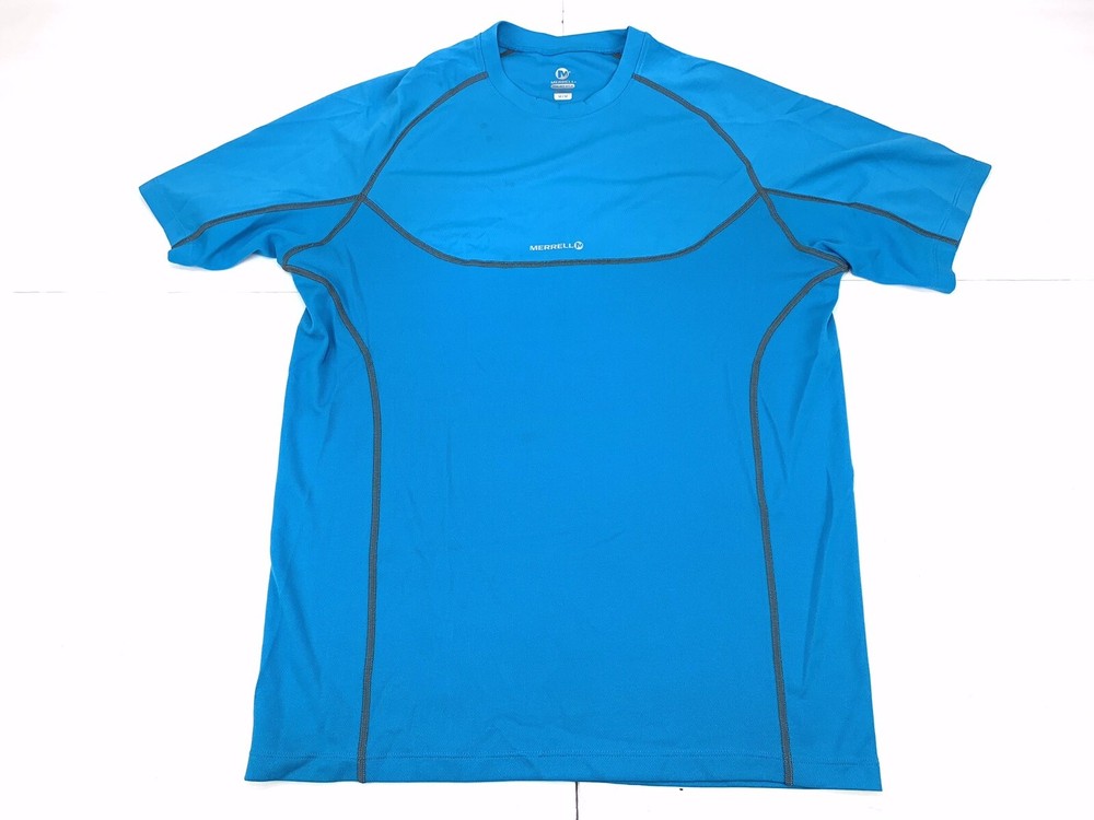 Merrell Men’s Blue Select Wick Short Sleeve Athletic Performance Shirt Sz M