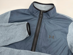 UNDER ARMOUR 1/2 Zip Men’s Swacket Large Blue ColdGear Fleece Pullover Jacket
