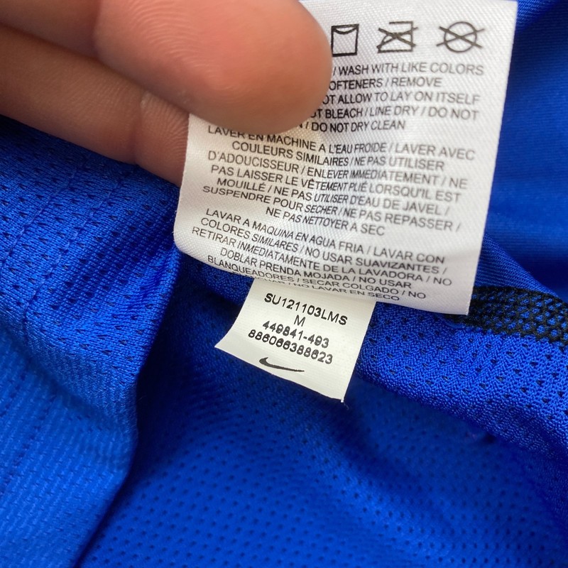 Nike Pro Combat Shirt Medium Blue Black Performance Swoosh Drifit Prep Hiker Men gallery