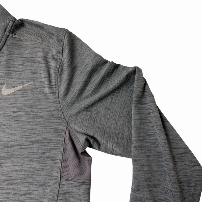 NIKE Running Large Gray 1/4 Zip Pullover Long Sleeve Quick Dry Logo Thumb Holes gallery
