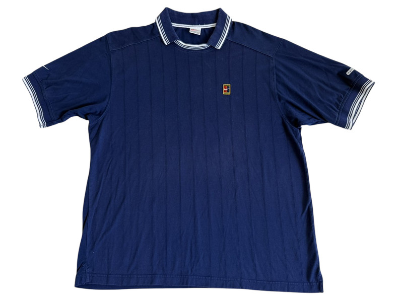 Nike 1990's Vintage Pete Sampras Frech Open Challenge Mens L Polo Tennis Shirt gallery