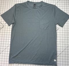 Vuori Shirt Mens M Gray Tradewind Performance Short Sleeve Pocket Pullover