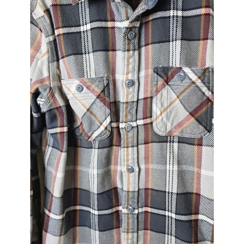 Lands’ End Flannel Shirt Men M Charcoal Plaid Traditional Fit Cotton Button Down gallery