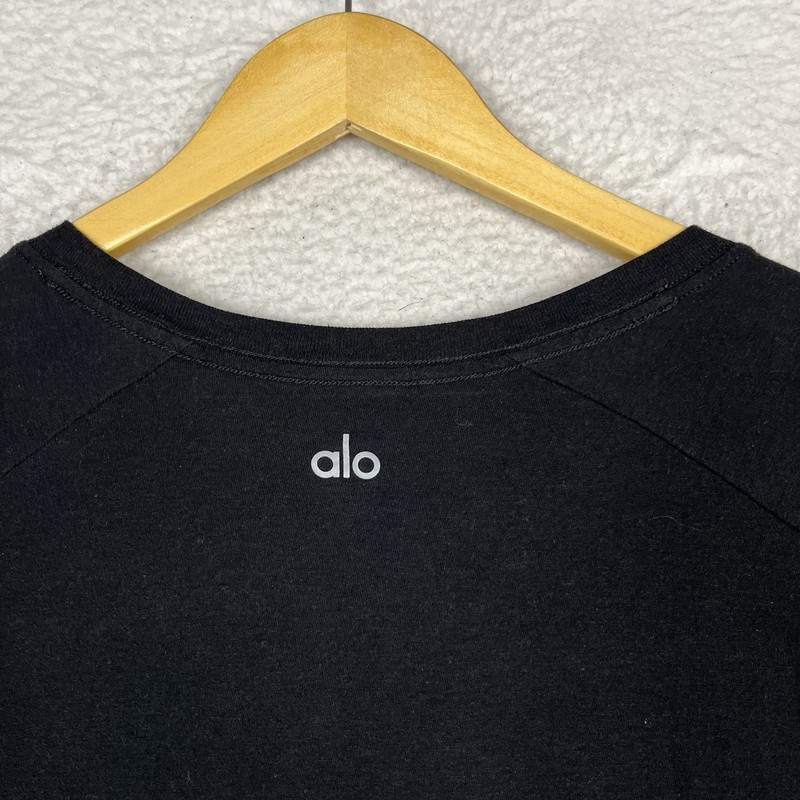 Alo Triumph T Shirt Mens 2XL Black Raglan Crew Neck Tee Alo Yoga M1133R gallery