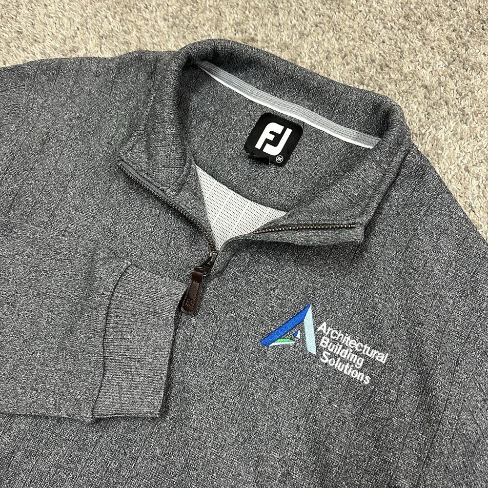 Footjoy Quarter Zip Sweater Mens Medium Gray Golf Performance Pullover 1/4 Zip