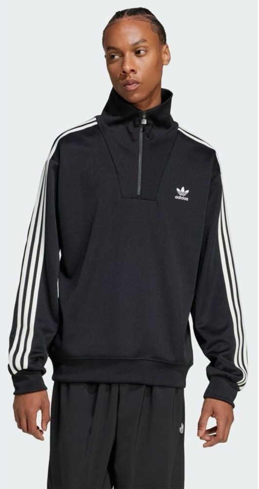 Adidas Men's Size Medium Adicolor Funnel Neck Track Top in Black