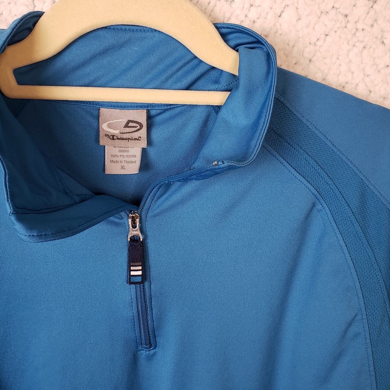 Champion Duo Dry 1/4 Zip Pullover Mens XL Blue Performance Athleisure Casual gallery