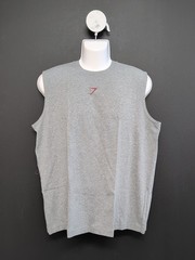 Gymshark Power Cut Off Oversized Fit Sleeveless Tank Men Size Small Grey