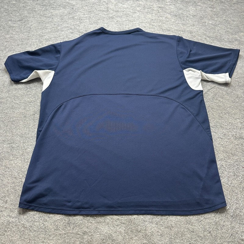 Nike Court Tennis Shirt Men XL Blue White Crew Performance Short Sleeve Mesh gallery