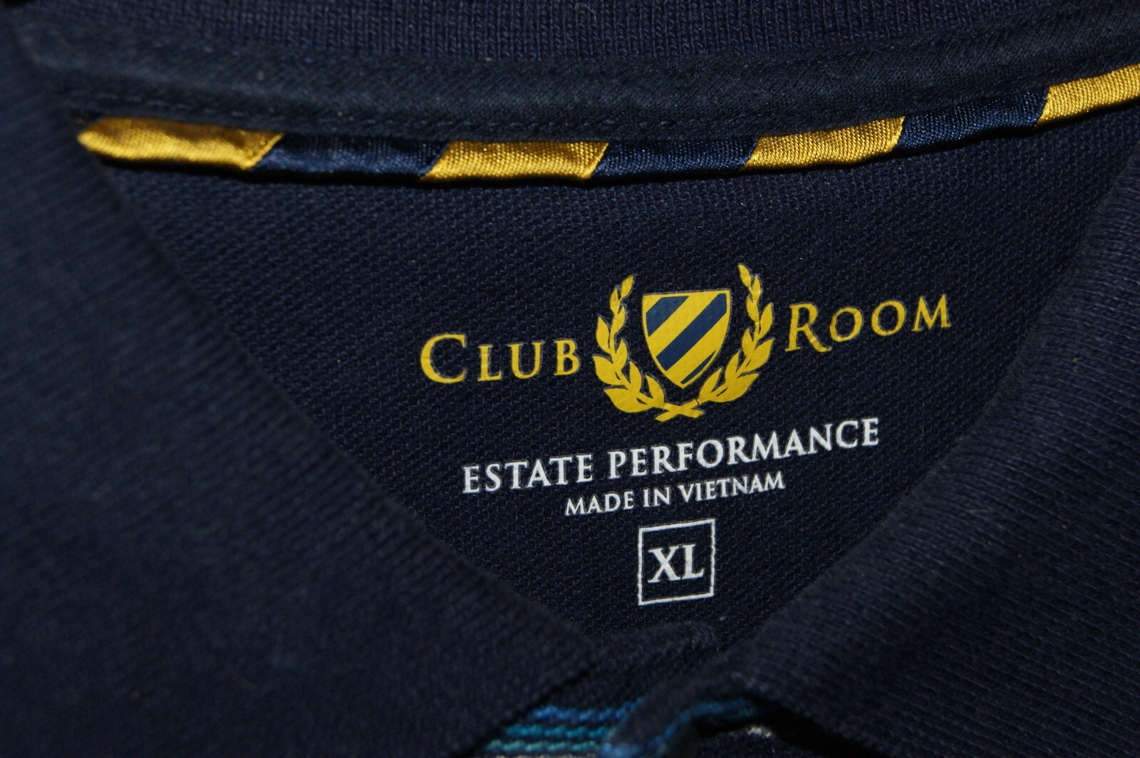 Club Room Mens Estate Performance Rugby Polo Shirt, Navy w/Blue Stripes, XL gallery