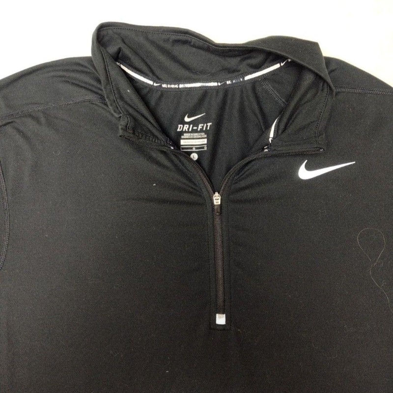 Nike Pullover Men L Black Element Running Dri-FIT 1/4 Zip Mock Neck Athletic Gym gallery