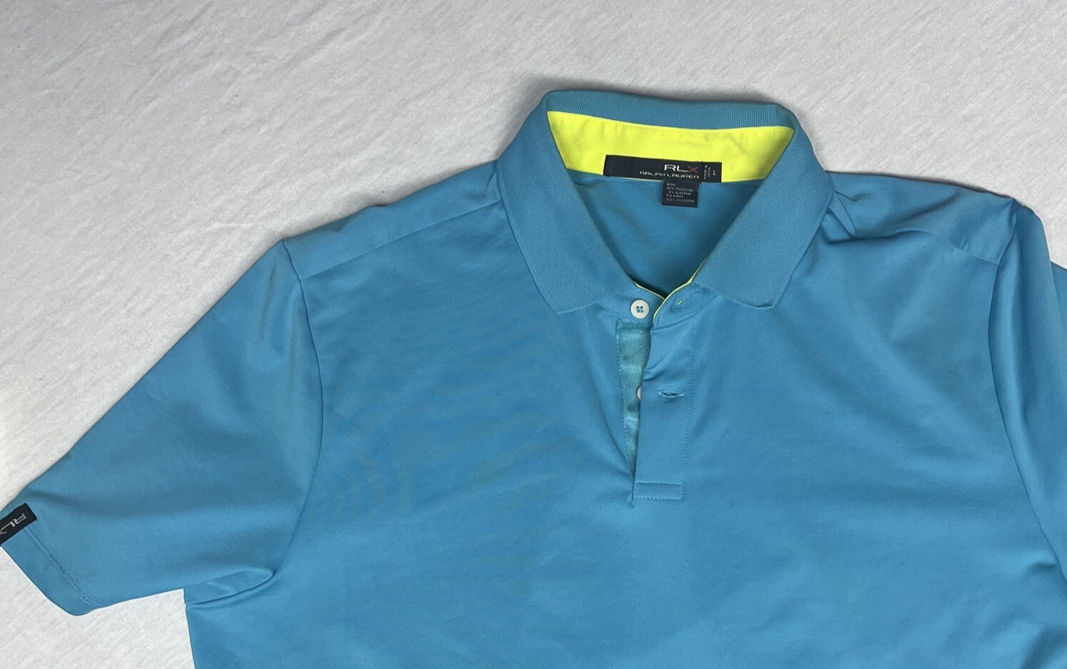 RLX Ralph Lauren Polo Shirt Blue Short Sleeve Golf Activewear Men's LG gallery
