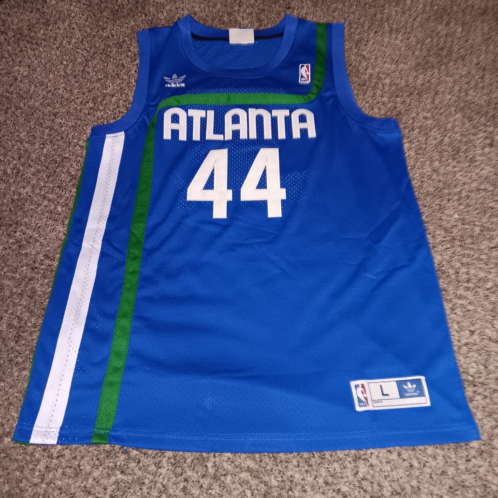 Large Pistol Pete Maravich Atlanta Hawks Adidas Blue NBA Basketball Jersey New gallery