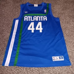 Large Pistol Pete Maravich Atlanta Hawks Adidas Blue NBA Basketball Jersey New