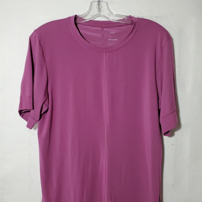 Nike Yoga Dri-FIT Shirt Mens Medium Purple Slim Fit Short Sleeve Athletic Tee gallery