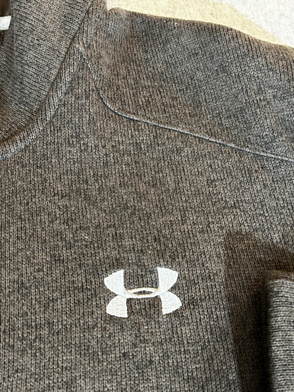 Under Armour Sweater Mens XL Gray ColdGear Specialist Storm Fleece Pullover Golf gallery