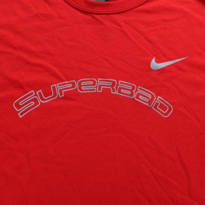 VINTAGE Nike Shirt Mens Medium Red Superbad Dri Fit Tri Bolt NFL NOS Training gallery
