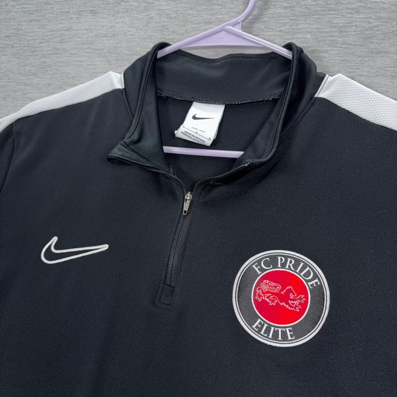 Nike Dri-Fit 1/4 Zip Pullover Mens L Black White FC Pride Elite Soccer Club gallery