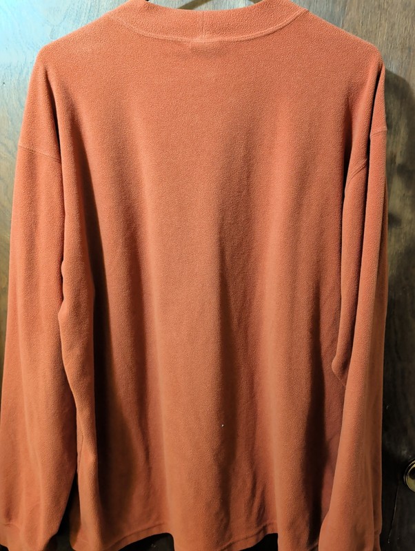 Columbia Men's Fleece Mock Neck Pullover Top Rust Burnt Orange Long Sleeve gallery