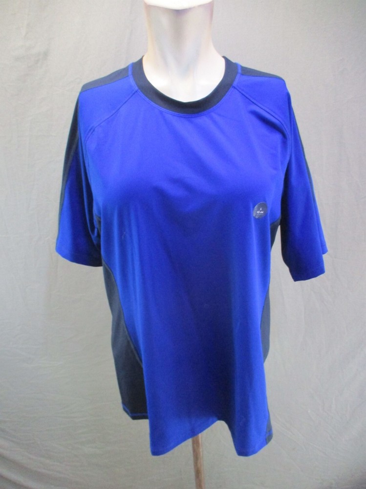 NWT LANDS' END Size L Men Multicolor Crew Neck Short Sleeve Athletic Top 251