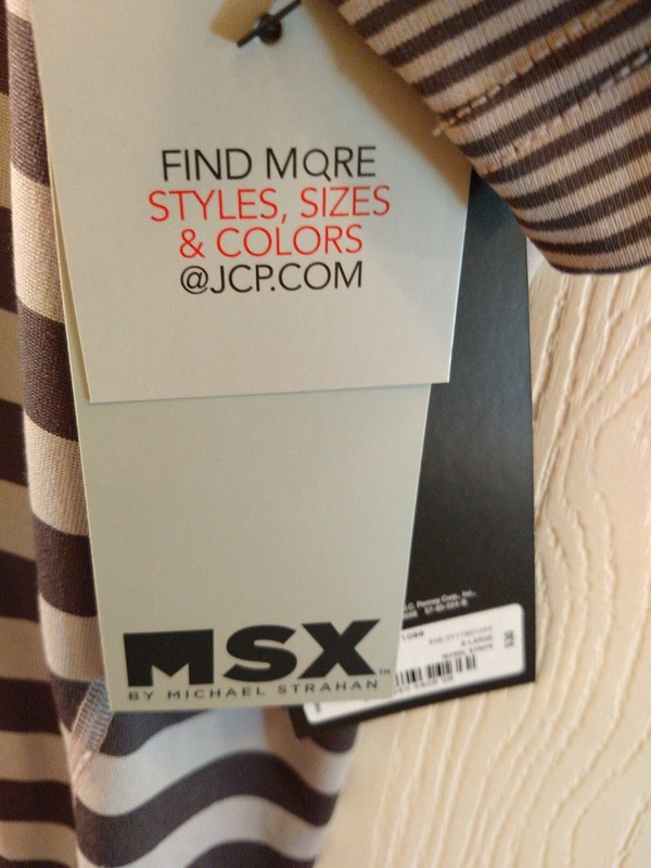 MSX By Michael Strahan Premium Wicking Jersey Gray & Black Striped Mens XL gallery