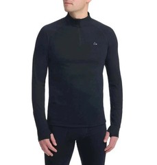 Paradox Men’s 1/4 Zip Merino Blend Performance Base Layer Top, Black M