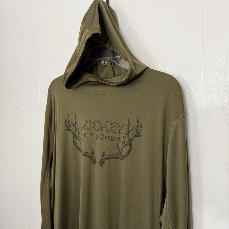 Jockey Outdoors Hooded Long Sleeve Shirt XL Olive Green Hunting Performance gallery