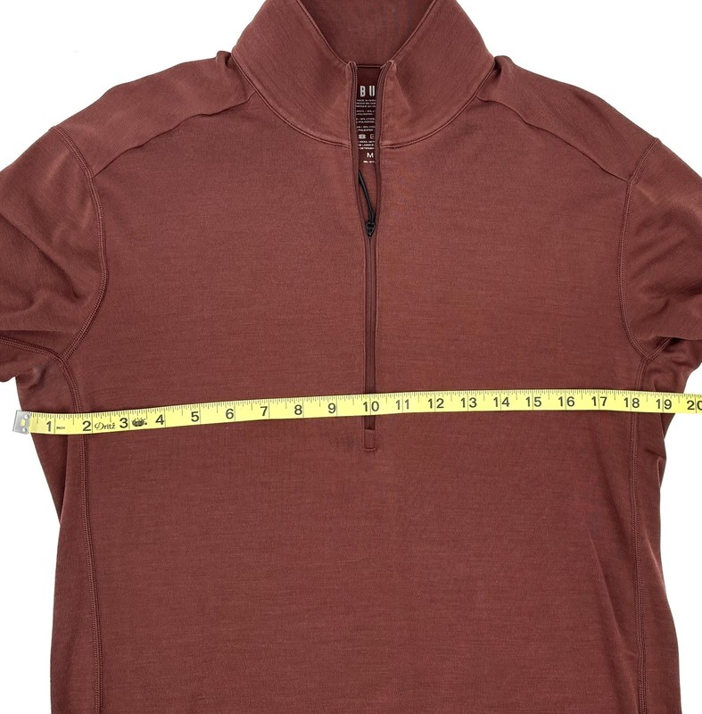 NOBULL Men’s Merino Wool Quarter Zip Pullover Size Medium Brown Athletic gallery