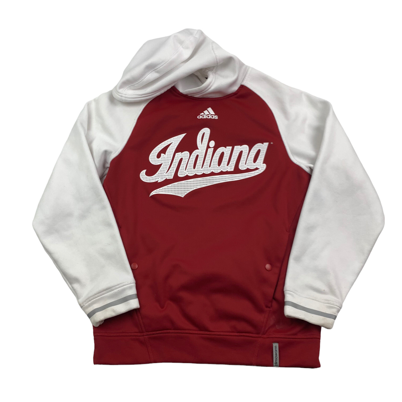 Indiana Hoosiers Adidas Men’s Small L/S Hoodie Sweatshirt IU Script Spellout EUC gallery