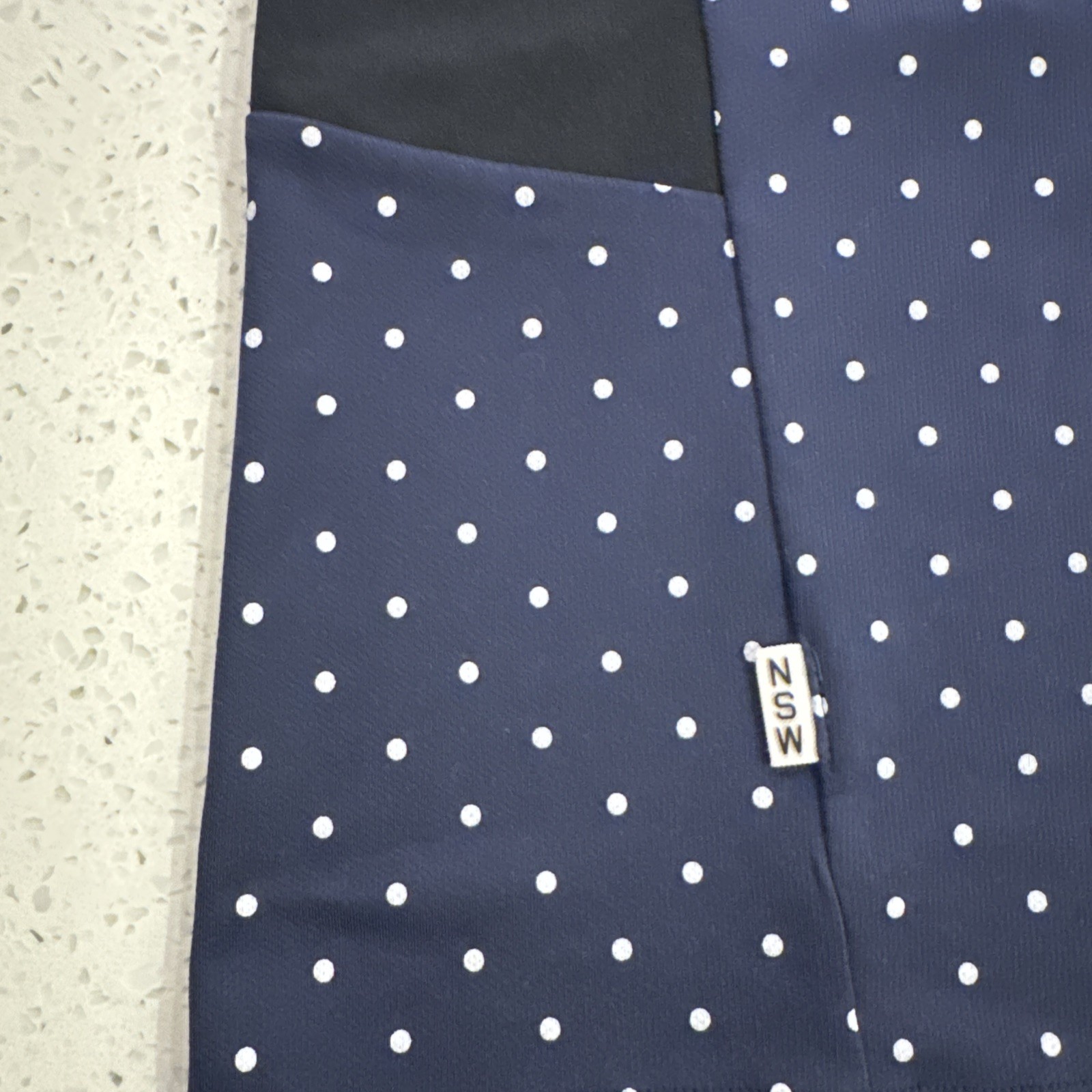 NSW LONG SLEEVE POLKA DOT Print Obsidian Blue KNIT TOP SIZE LARGE gallery