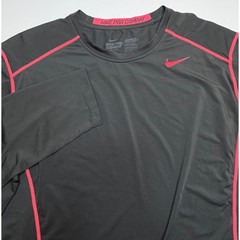 Nike Pro Combat Dri-FIT Mens XL Fitted Long Sleeve Training Shirt Grey Pink
