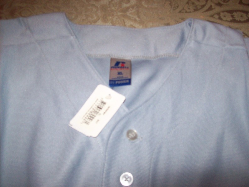 Russell Dri- Power Sleeveless Grey Baseball Shirt XL New with Tags Button Front gallery