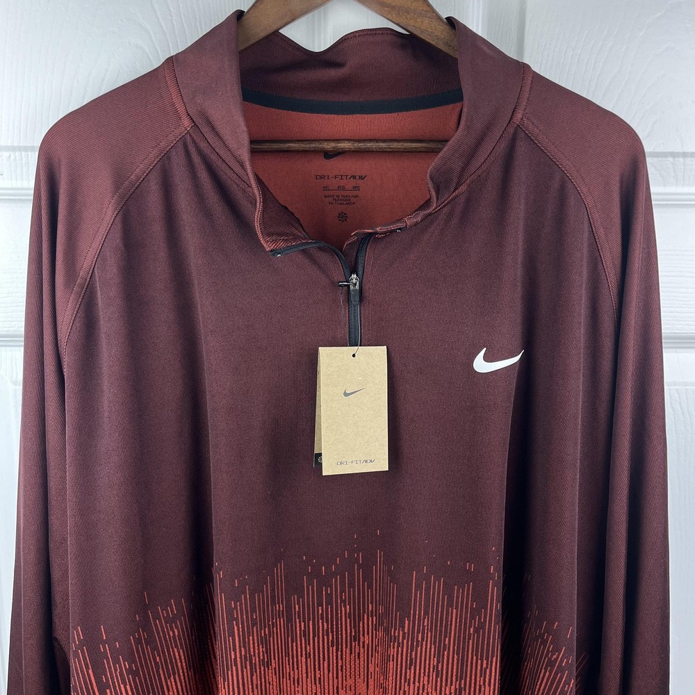 Nike Pullover Mens 4XL Quarter Zip Dri-FIT ADV Red Golf Big Tall FD5833-626 NEW