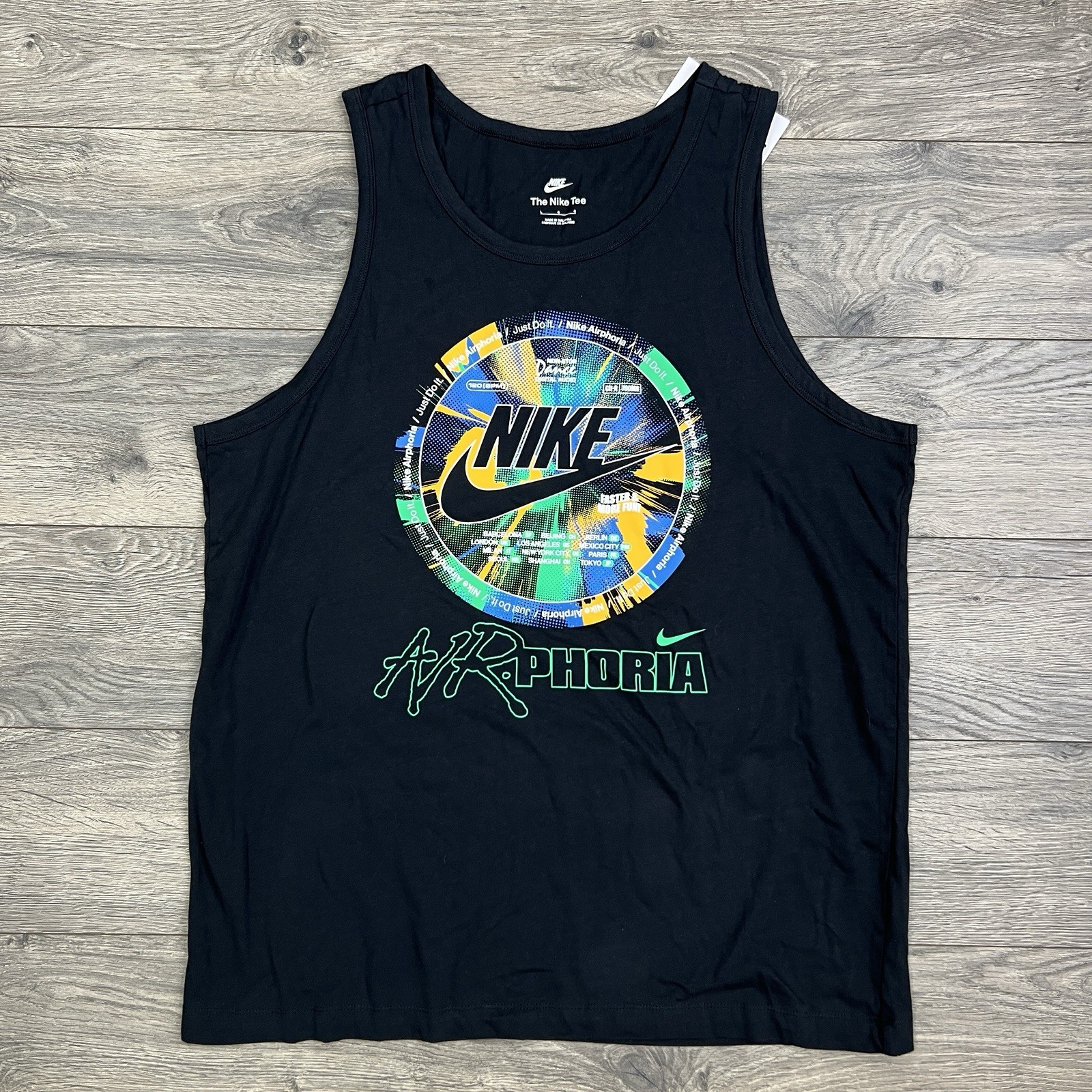 Nike Tank Top Size Large Mens Black White Sportswear Air Phoria $35 gallery