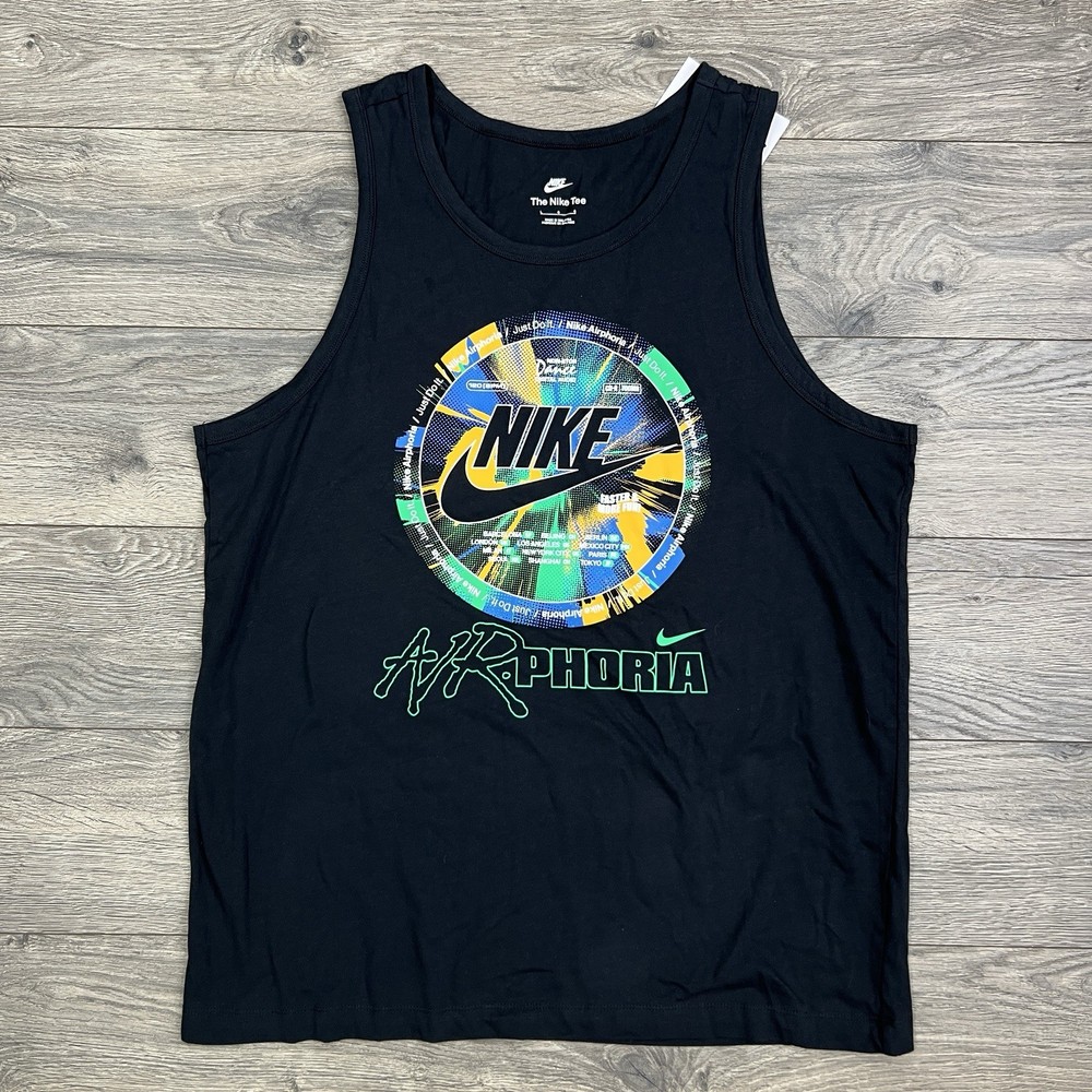 Nike Tank Top Size Large Mens Black White Sportswear Air Phoria $35