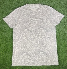 Lululemon Men’s White Paisley Short Sleeve Drysense Shirt Size xLarge Vintage