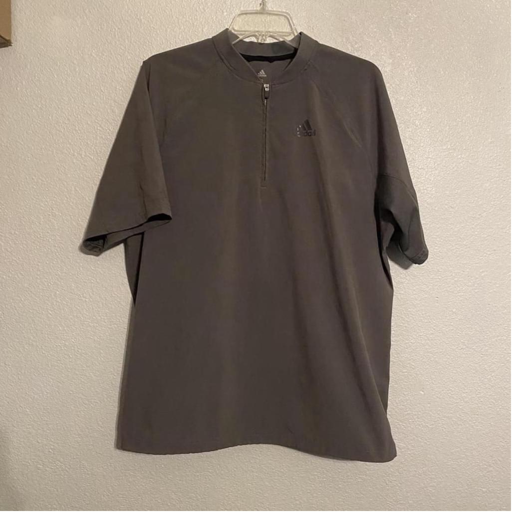 Adidas Jacket Men Small Gray Short Sleeve Windbreaker Shirt gallery