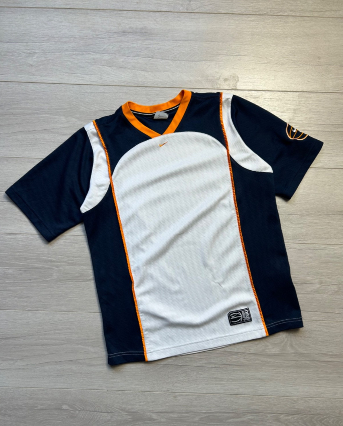 VINTAGE NIKE HOOPS Basketball Jersey Shirt Navy Blue White Orange young Size Xl gallery