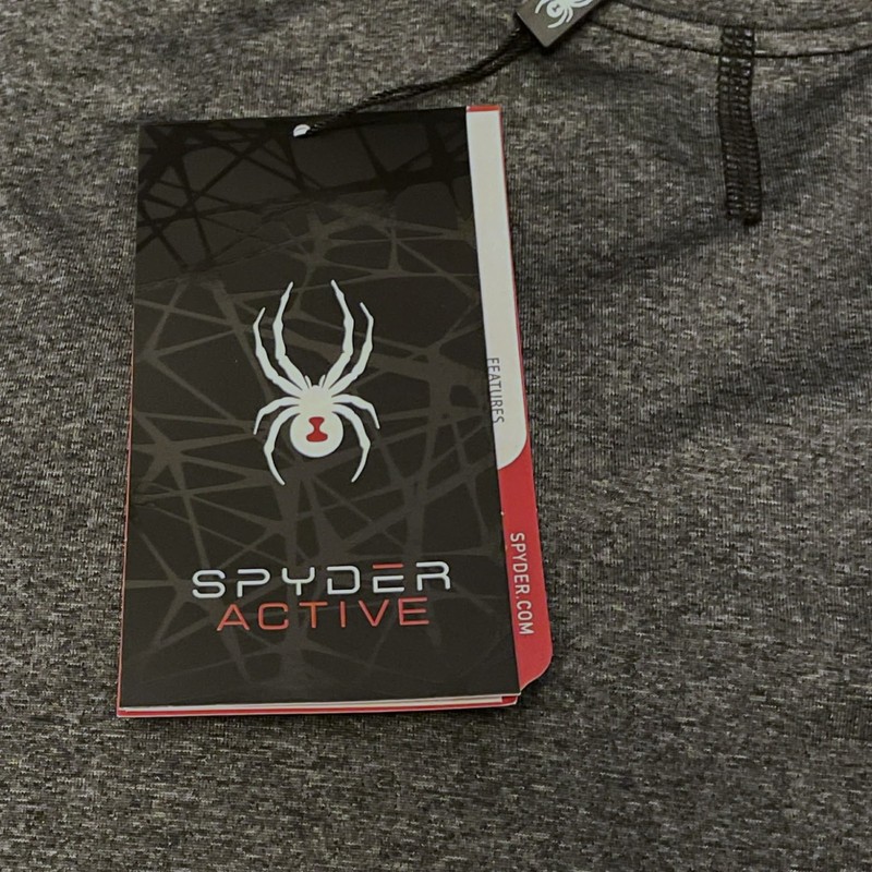 NWT Spyder Active ProWEB Lng Slv Dark Gray Heather / Black Shirt Size XL SPM122D gallery
