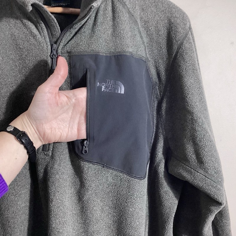 The North Face Quarter Zip Pullover Sweater Mens L Gray Classic Netural Gorpcore gallery