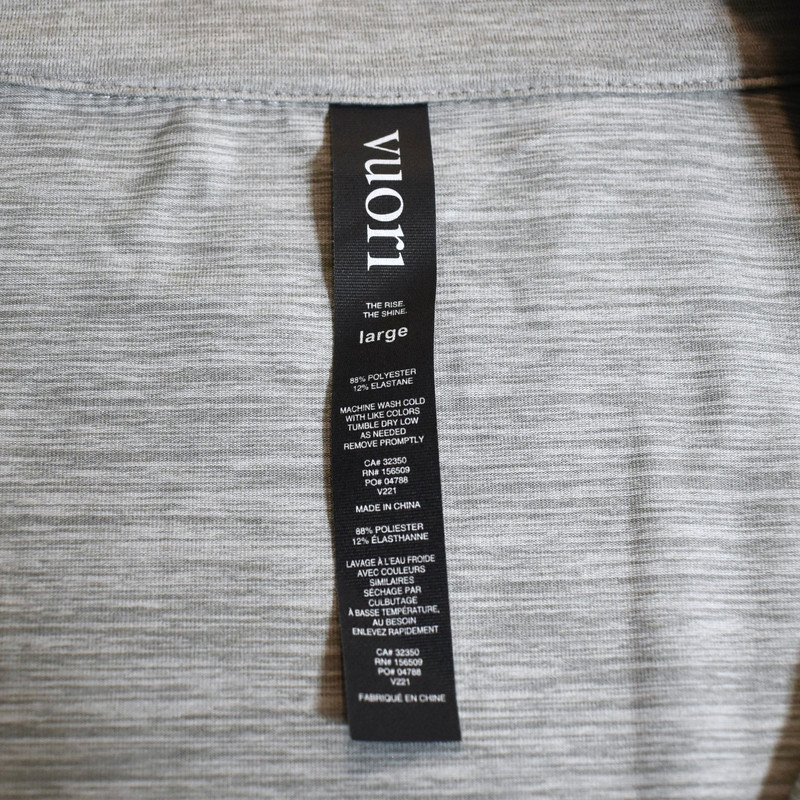 NWT VUORI Ease Performance Half Zip Shirt Mens L Gray Lightweight Pocket V221 gallery