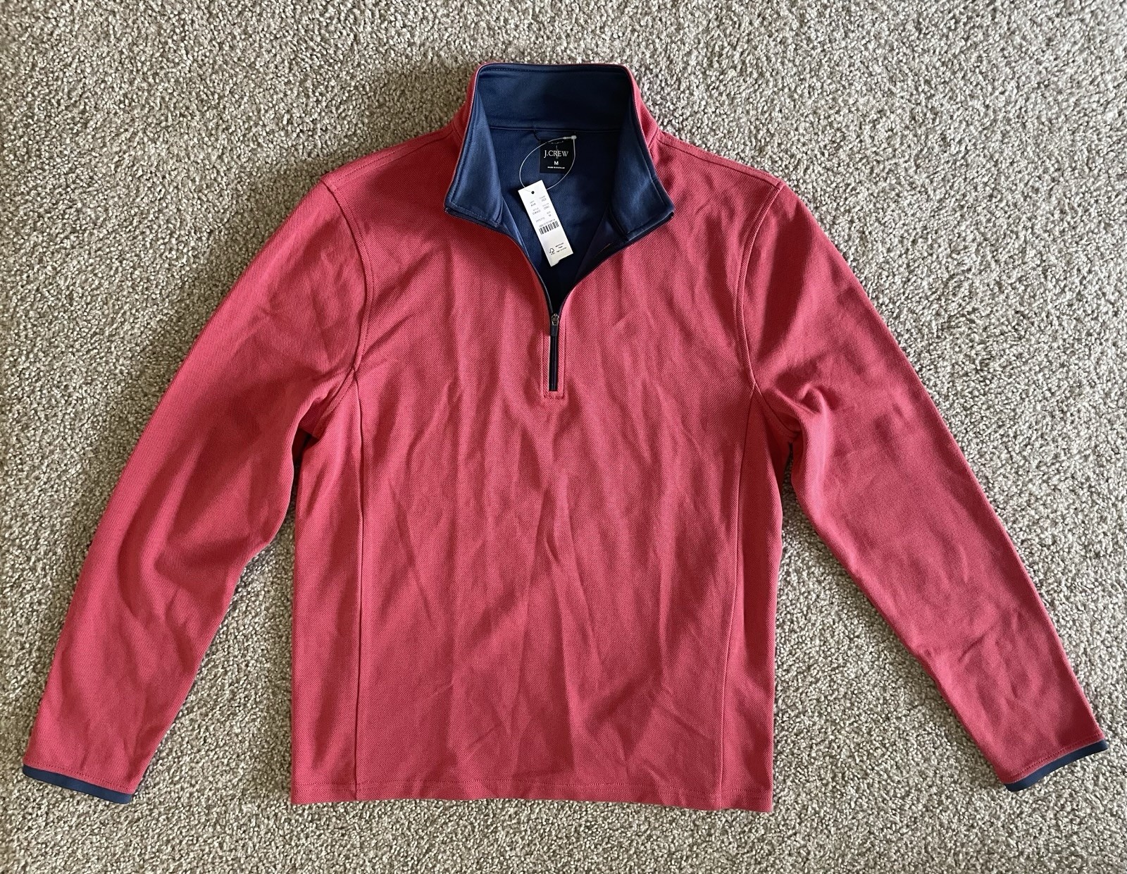 New Mens J.Crew Half Zip Performance Pullover COOLMAX Technology Athleisure M gallery